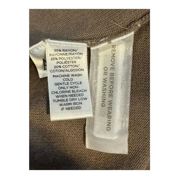 LOFT Women’s Large Tan Brown 3/4 Sleeve Open Cardigan Soft Flowy - Picture 7 of 8